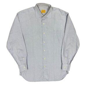 Robert Talbott Carmel Oxford Dress Shirt 15 1/5 R Blue Cotton Medium